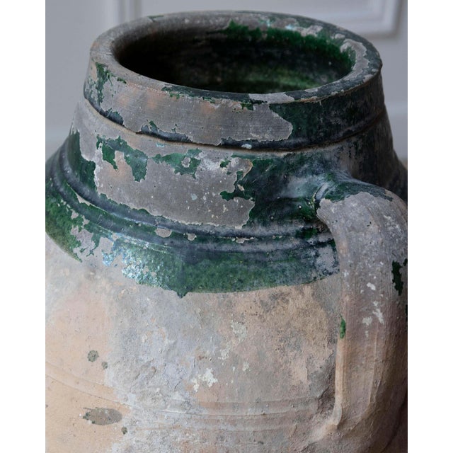 Ceramic 19th Century Balkan Terracotta Jar with Green Drip Glaze For Sale - Image 7 of 8