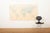 Cream Swissair World Map on Wooden Boards with Metal Connectors For Sale - Image 8 of 13