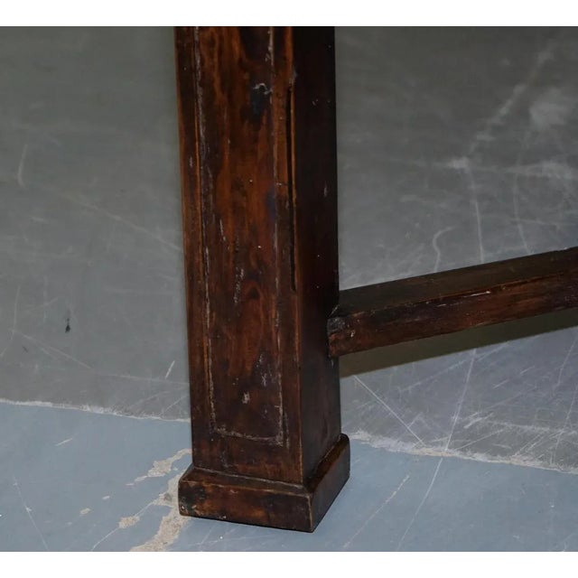 Art Nouveau Style Refectory Hayrake Dining Table with Carved Legs For Sale - Image 17 of 18