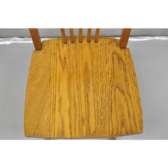 Early 20th Century Early 20th Century Mission Arts & Crafts Oak Wood Small Child’s School Desk Chair For Sale - Image 5 of 11