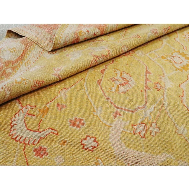 Textile Galerie Shabab Collection Early 20th Century Turkish Oushak Room Size Carpet For Sale - Image 7 of 7