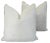 Boho Chic Ultra Bone White Crocodile Velvet Feather/Down Pillows 24" Square - Pair For Sale - Image 12 of 12