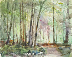 Carlo Ravagnan, In the Wood, 1968, Watercolor on Paper