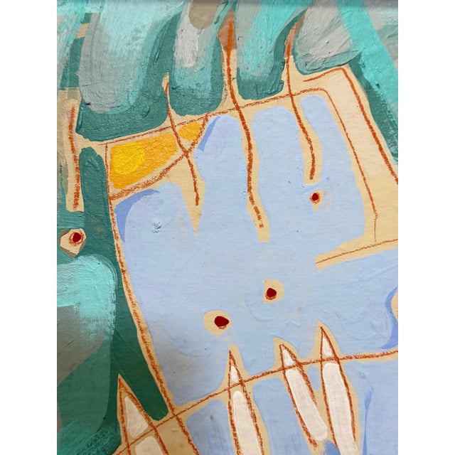 Vintage 1980s Subtle Patterned Abstract Painting, Framed For Sale - Image 10 of 10