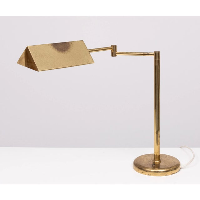 Metal Brass Swing Arm Desk Lamp, Germany, 1970s For Sale - Image 7 of 8