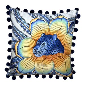 Hermes Baobab Cat Noir Vintage Silk Scarf Pillow