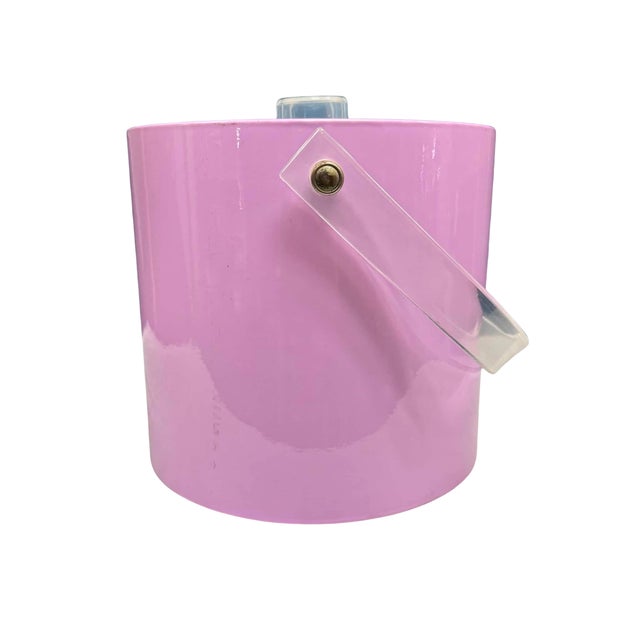 Purple Vintage Mr. Ice Bucket Pink Lucite Ice Bucket For Sale - Image 8 of 9