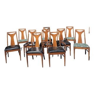 Mid 20th Century Set of 10 Mid Century Modern Dining Chairs in Style of Kent Coffey Perspecta For Sale
