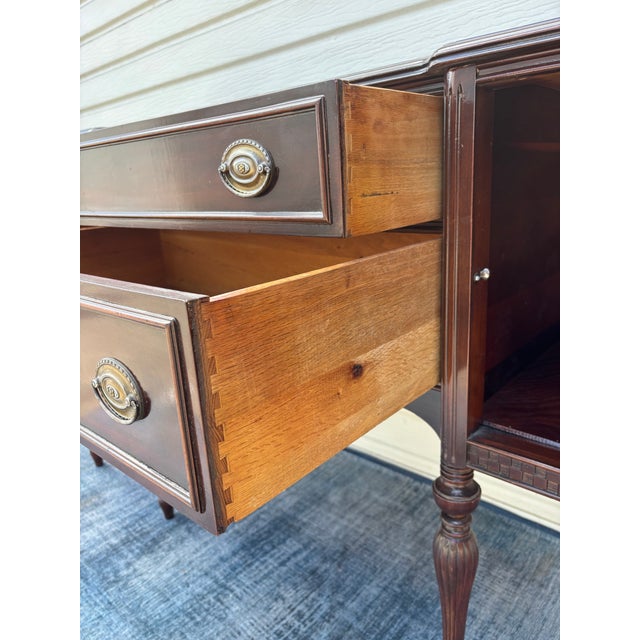 Brown Antique Hepplewhite or Federal Style Mahogany Sideboard Buffet For Sale - Image 8 of 12