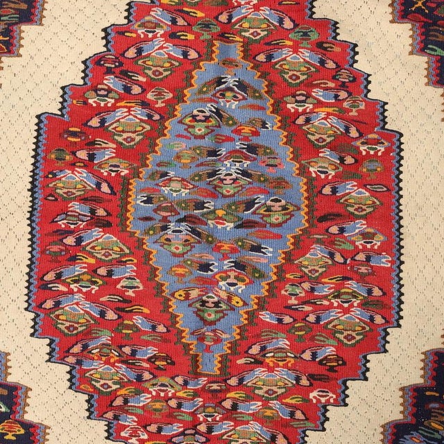 Middle Eastern Senne Kilim Rug For Sale - Image 4 of 9
