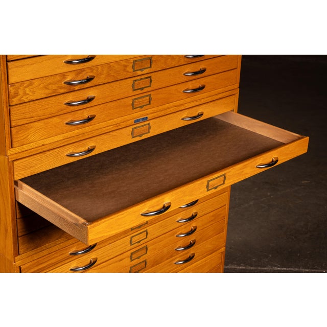 Vintage Oak Four-Stack Flat File by Mayline For Sale - Image 9 of 13