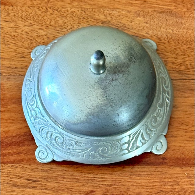 1980s Vintage Silver Toned Hotel Counter Bell For Sale - Image 5 of 8