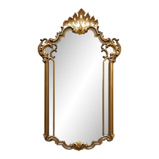 Antique Italian Gilded and Painted Rococo Style Mirror For Sale