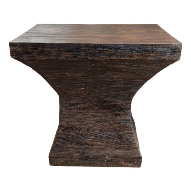 Solid Teak Wood Console Table Espresso Finish Modern Organic For Sale