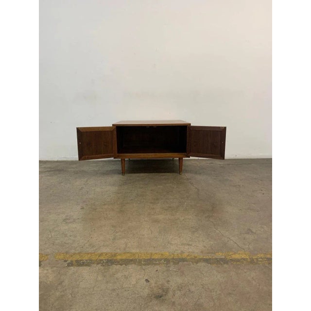 1960s 1960s Minimal walnut side table For Sale - Image 5 of 13