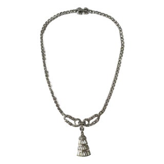 Diamond-Esque Tassel Pendant Necklace, Circa Late-20th Century For Sale