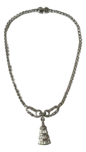 Diamond-Esque Tassel Pendant Necklace, Circa Late-20th Century