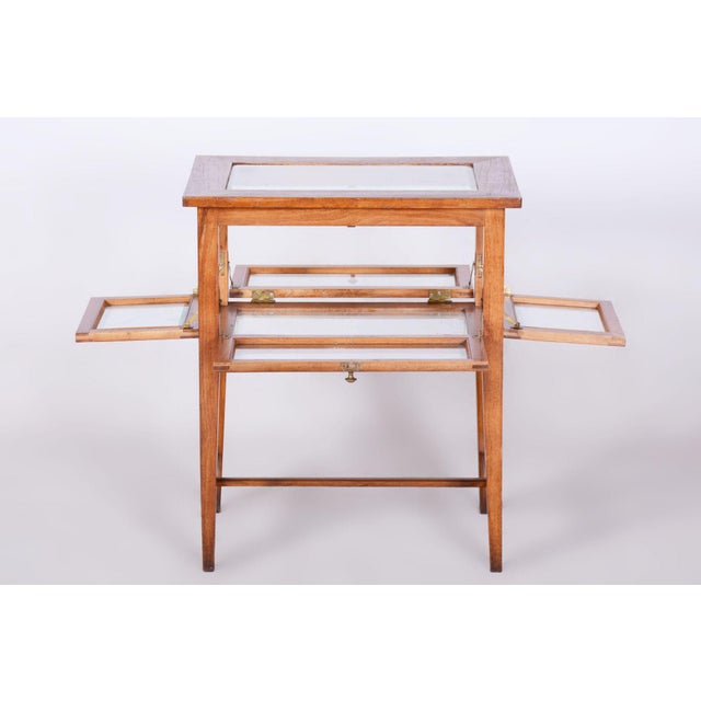 Brown Czech Art Deco Serving Trolley in Walnut and Faceted Glass, 1920s For Sale - Image 8 of 13