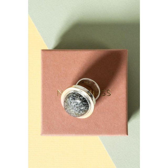 Modern Modernist Silver and Granite Ring by Anders Högberg, 1973 For Sale - Image 3 of 9