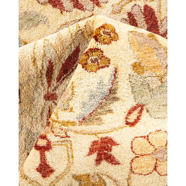 Textile Mogul, One-of-a-Kind Hand-Knotted Area Rug in Ivory, 9' 1" x 12' 1" For Sale - Image 7 of 8