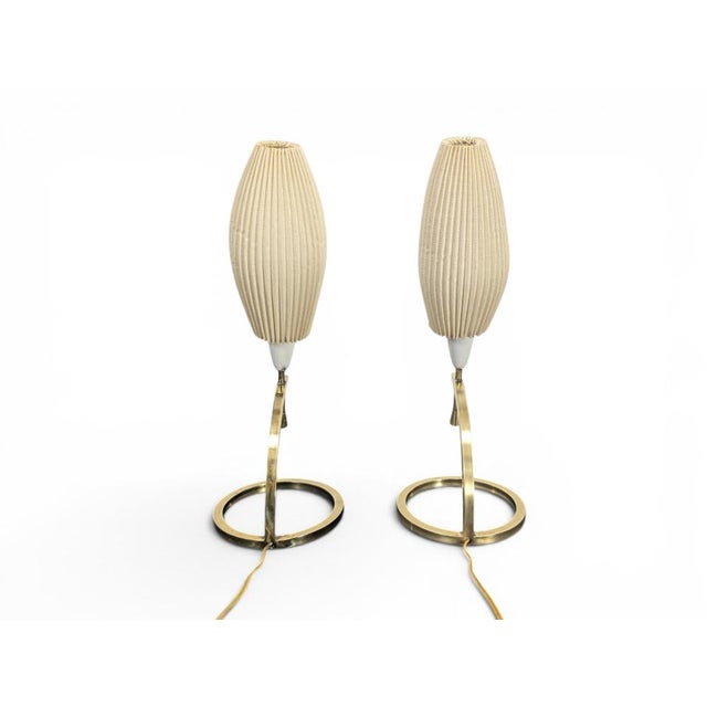 Gold Brass Table Lamps, 1960s, Set of 2 For Sale - Image 8 of 8