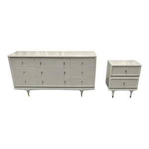 Mid-Century Modern Kent Coffey Continental Nightstand and Dresser - Set of 2