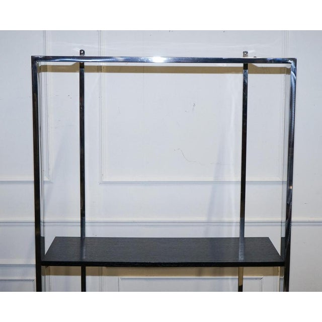 1990s Art Deco Polished Stainless Steel Display Bookcase For Sale - Image 5 of 15