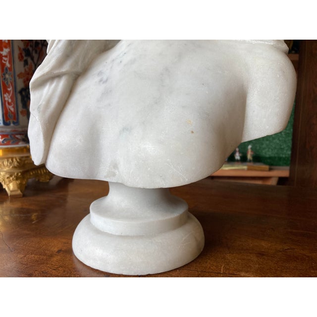 Art Deco Bust of a Woman, 1920s, Marble For Sale - Image 6 of 12