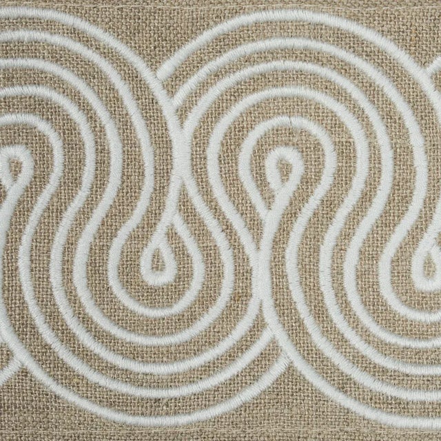 Contemporary Sample - Schumacher Giraldi Embroidered Trim in Linen For Sale - Image 3 of 4