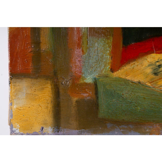 Di Salvo, Abstract Composition with Architectural Forms, 1965, Oil on Canvas For Sale - Image 4 of 15