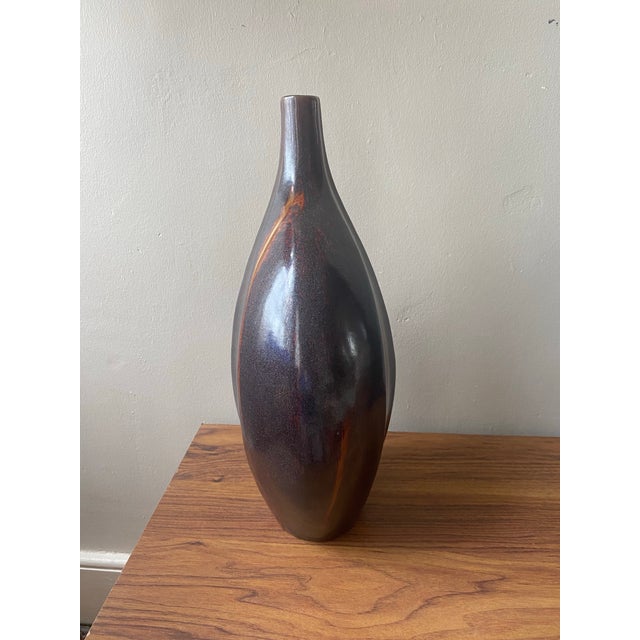 Mid-Century Modern Handmade Lustrous Artisan Pottery Vase For Sale - Image 11 of 11