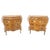 Pair of Italian Olive Burl Wood Patched Veneer Bombay Small Dresser Stands Table NICE!