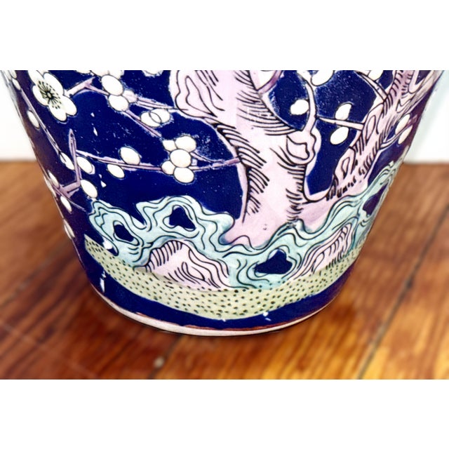 Blue and White Prunus Porcelain Vase For Sale - Image 9 of 10