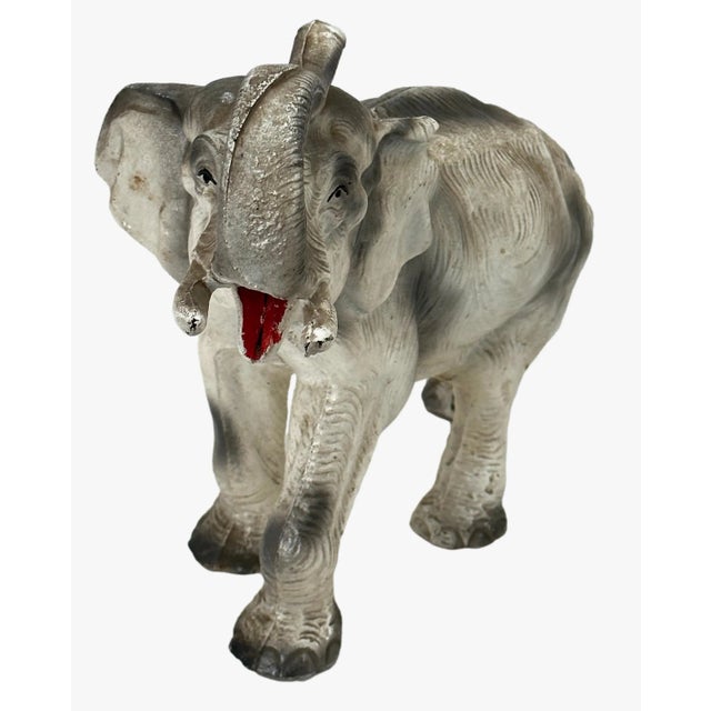 Hubley Manufacturing Company Rare Paint Variaton Hubley Manufacturing Co. Cast Iron Figurative Elephant Doorstop Circa 1930s For Sale - Image 4 of 13