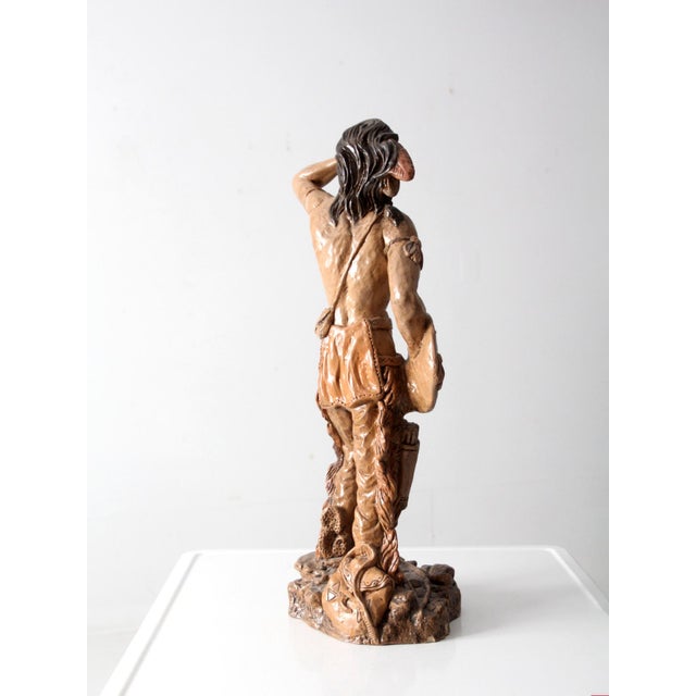 Vintage Native American Indian Statuary Figurine For Sale - Image 4 of 12