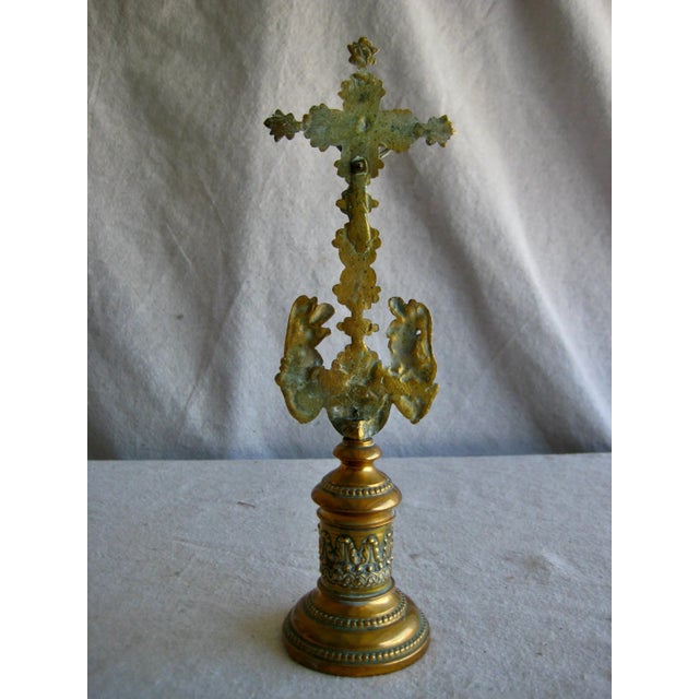 Early 19th Century Charles X Brass Table Crucifix For Sale - Image 10 of 10