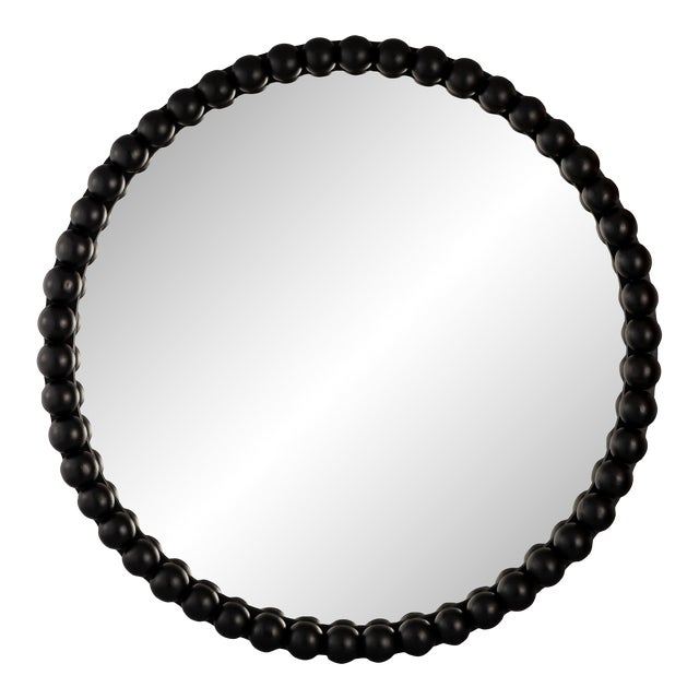 Baria Black Wooden Mirror For Sale
