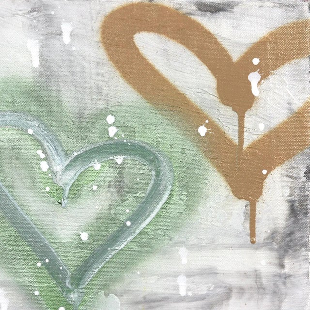 Contemporary Soft Street Art Graffiti Painting Urban Hearts "Happiness Arises" Original Artwork by Amber Goldhammer For Sale - Image 3 of 9