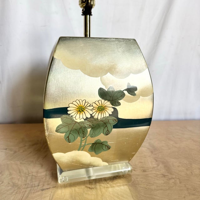 Vintage Chinoiserie Hand Painted Table Lamp For Sale - Image 9 of 9