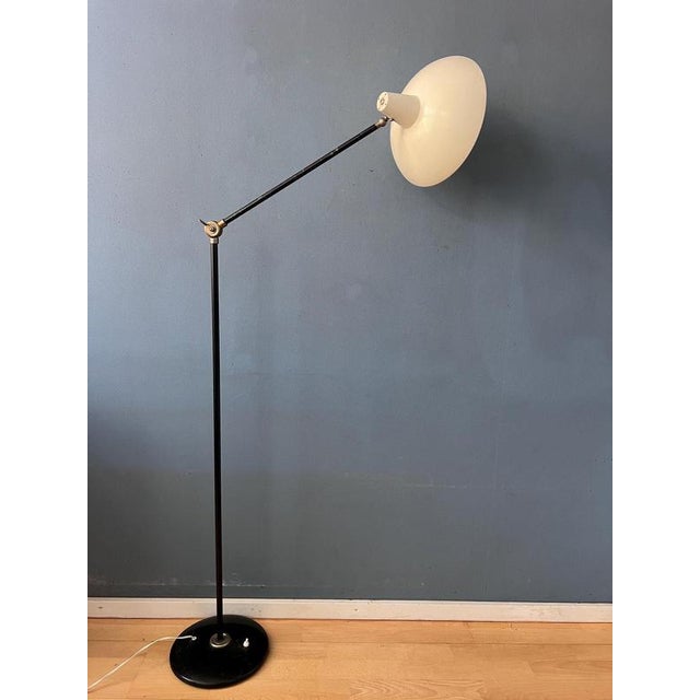 White Vintage Anvia Floor Lamp in White by J.J.M. Hoogervorst For Sale - Image 8 of 13