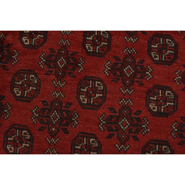 1990s Turkmen Rug 9’9” X 12’7” Red Wool Vintage Tribal Hand-Knotted Oriental Carpet For Sale - Image 5 of 14