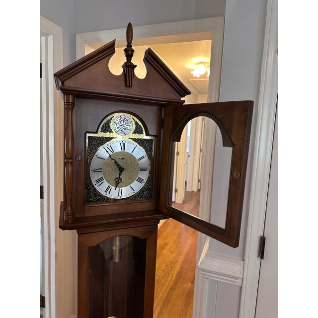 Vintage 1970s Tempus Fugit Grandfather Clock For Sale - Image 4 of 13