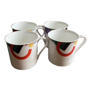1990s Vintage Mikasa Maxima Art Deco Mugs- Set of 4