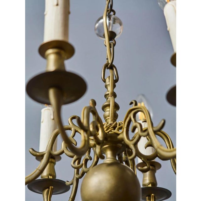 Antique Bronze 6-Arm Chandelier For Sale - Image 6 of 9