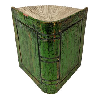 Mid 20th Century Carved Wooden “Open Book” Bookend For Sale