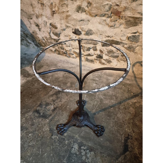 Antique French Bistro Table with Marble Top and Cast Iron Base, 1890s For Sale - Image 15 of 16