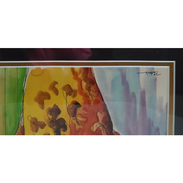 Black Late 20th Century Portrait Watercolor Paintings of a Lady by Patricia Govezensky, Framed - Set of 3 For Sale - Image 8 of 10
