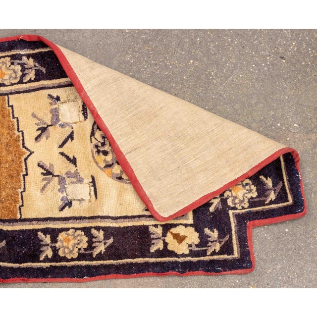 Textile Chinese Saddle Rug, 4' 6" X 2' 1" For Sale - Image 7 of 7