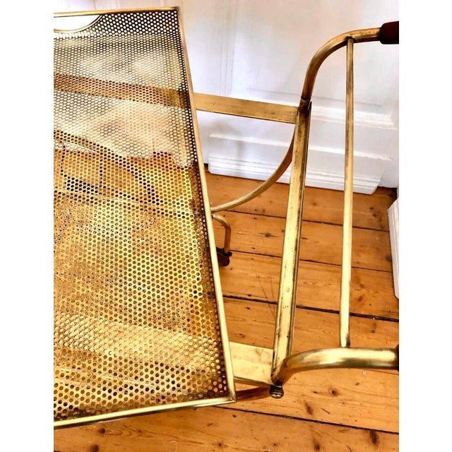 Swedish Art Deco Style Brass Bar Cart attributed to Josef Frank, 1950s For Sale - Image 6 of 10