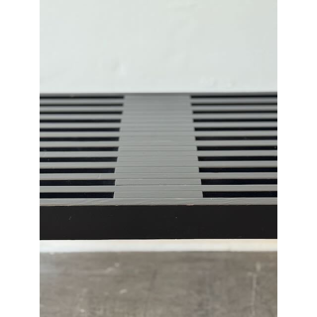 Wood Vintage Black Slat Bench/Coffee Table For Sale - Image 7 of 10